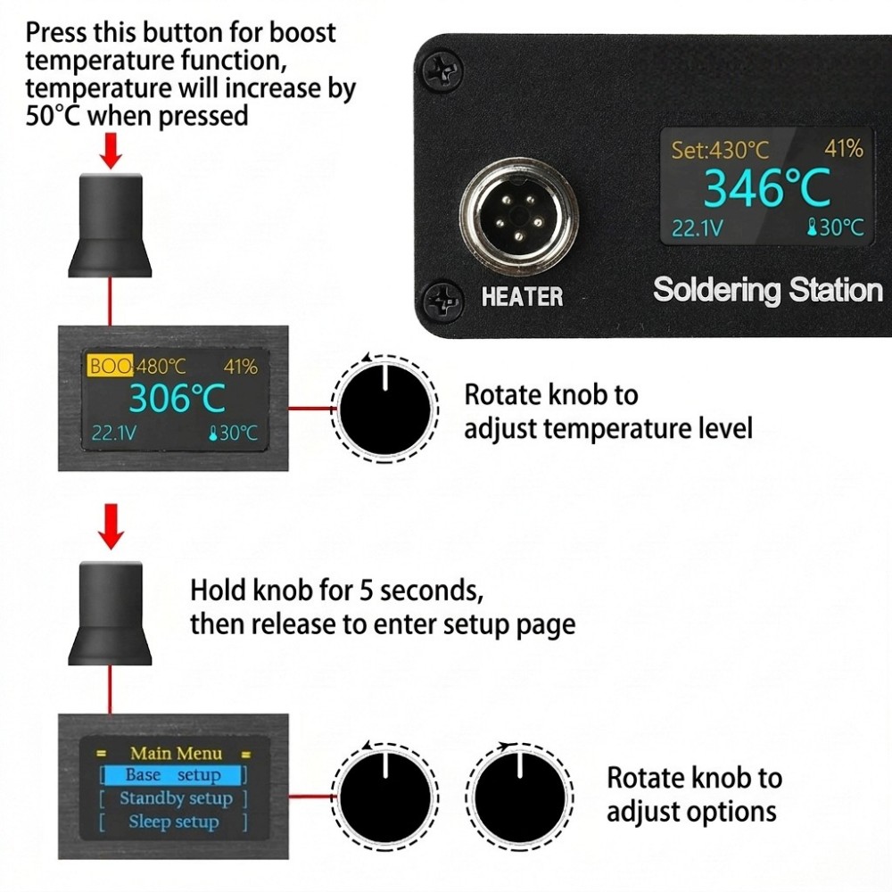 Estação de solda T12, AC100‑24 - T12 Soldering Station Oled avaliação e preço