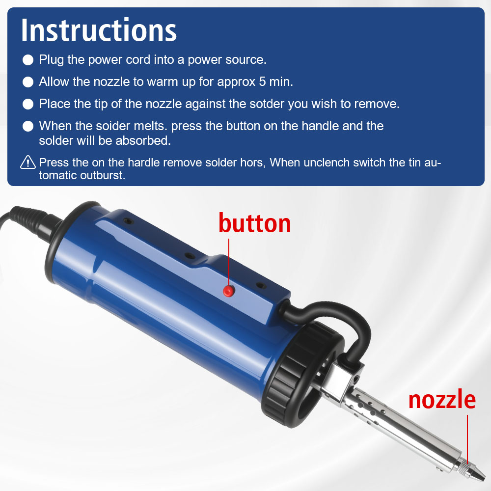 Remova bomba com 3 bocal de su - Desoldering Pump Electric Vacuum Station avaliação e preço